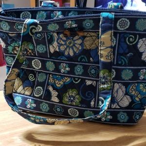 Vera Bradley Mod floral blue tote bag